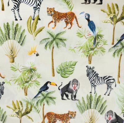 Tkanina Bawełniana 114g drukowana cyfrowo zwierzęta dżungli