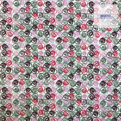 Dzianina Singiel Jersey 150g drukowany rotacyjnie różowe zawijasy