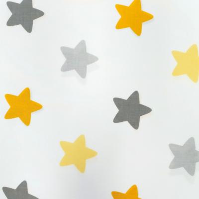 Tkanina Bawełniana 114g drukowana rotacyjnie Żółte i szare gwiazdki