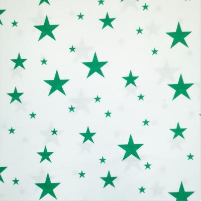 Dzianina Singiel Jersey 150 g drukowany rotacyjnie zielone gwiazdki