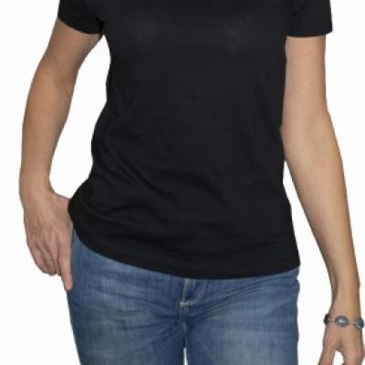 T-shirt damski poliestrowy czarny XL