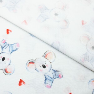 Dzianina Singiel Jersey 145g drukowana cyfrowo miśki koala