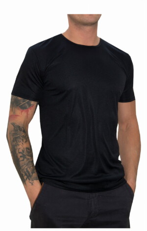 T-shirt męski poliestrowy Czarny XXXL